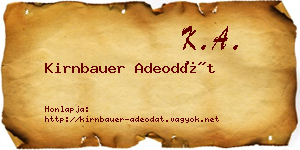 Kirnbauer Adeodát névjegykártya